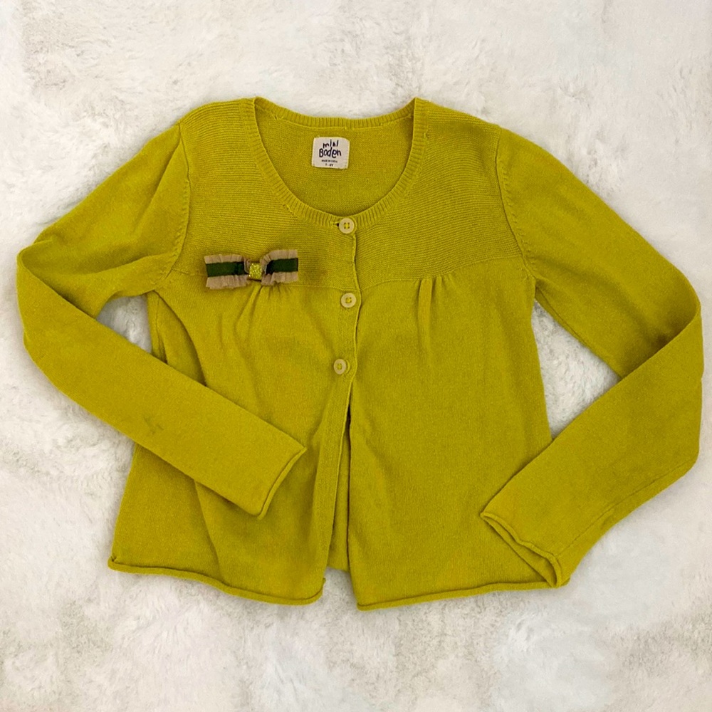 7-8 yr mini Boden cardigan lime